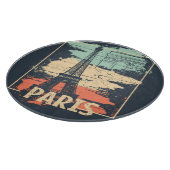 Paris Typografie: abstraktes Eiffelposter. Schneidebrett (Ecke)