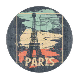 Paris Typografie: abstraktes Eiffelposter. Schneidebrett