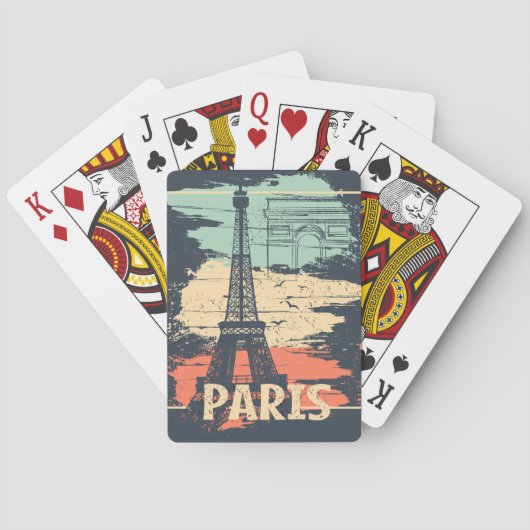 Paris Typografie: abstraktes Eiffelposter. Spielkarten (Rückseite)