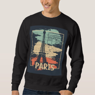Paris Typografie: abstraktes Eiffelposter. Sweatshirt