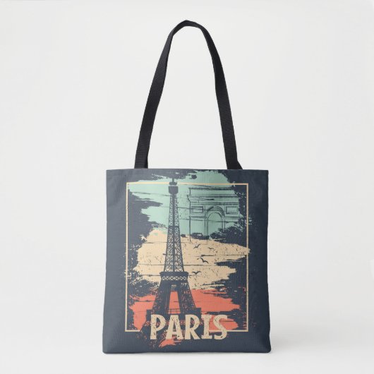 Paris Typografie: abstraktes Eiffelposter. Tasche (Vorderseite)