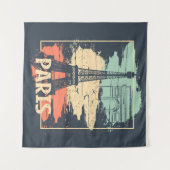 Paris Typografie: abstraktes Eiffelposter. Wandteppich (Vorderseite (Horizontal))