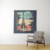 Paris Typografie: abstraktes Eiffelposter. Wandteppich (Beispiel)