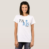 Paris Typografie Fleur Du Lis T-Shirt (Vorne ganz)