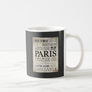 Paris-Typografie - Untergrundbahn-Art Kaffeetasse