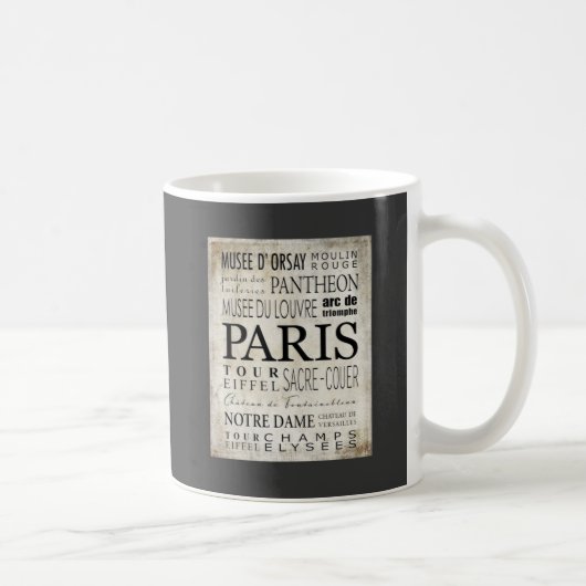 Paris-Typografie - Untergrundbahn-Art Kaffeetasse (Rechts)