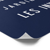 Paris Typografisches Poster, blau Poster (Ecke)