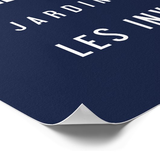 Paris Typografisches Poster, blau Poster (Ecke)