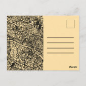 Paris Typography Map Postcard Modern Travel Design Postkarte (Rückseite)