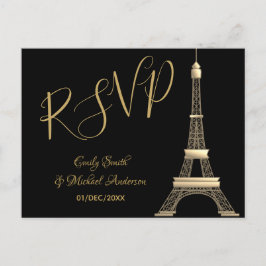 PARIS UAWG Black Gold - Elegantes Design Einladungspostkarte
