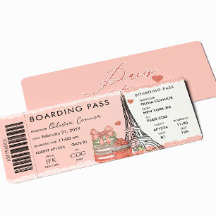Paris-Überraschung-Bordkarte-Urlaubsgeschenk-Ticke Einladung
