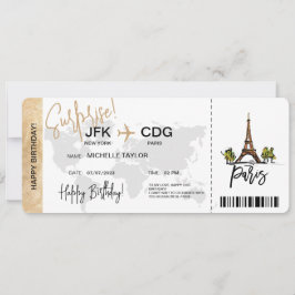 Paris Überraschung Geburtstag Boarding Ticket Einladung