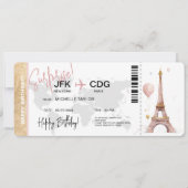Paris Überraschung Geburtstag Boarding Ticket Einladung (Vorderseite)