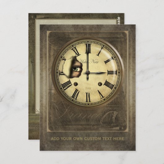Paris Uhr Personalisierte Postkarte beobachten (Vorne/Hinten)