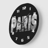 Paris und Eiffelturm Große Wanduhr (Winkel)