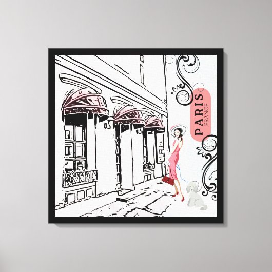 Paris und Mode-Stretched Canvas Print Leinwanddruck (Vorderseite)