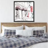 Paris und Mode-Stretched Canvas Print Leinwanddruck (Insitu (Schlafzimmer))