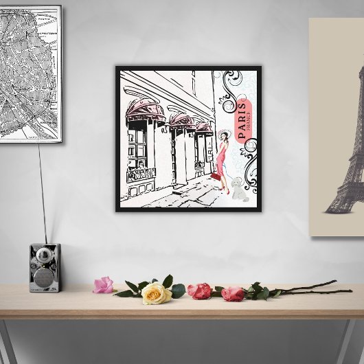 Paris und Mode-Stretched Canvas Print Leinwanddruck