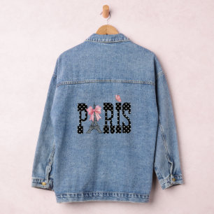 Paris und Niedliche Polka-Dots Jeansjacke