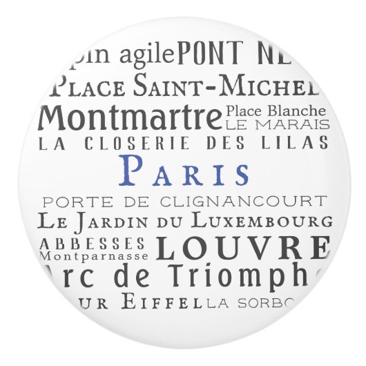 Paris und seine Sehenswürdigkeiten Keramikknauf (Vorderseite)