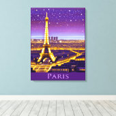 Paris unter dem Lila Sternenhimmel Leinwanddruck (Insitu (Holzboden))