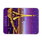 Paris unter dem Lila Sternenhimmel Magnet (Horizontal)