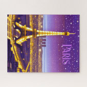Paris unter dem Lila Sternenhimmel Puzzle (Horizontal)