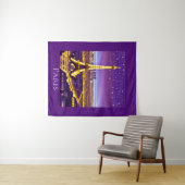 Paris unter dem Lila Sternenhimmel Wandteppich (Beispiel (Horizontal))