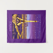 Paris unter dem Lila Sternenhimmel Wandteppich (Vorderseite (Horizontal))