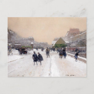 Paris unter dem Schnee ~ Paris unter Schnee Postka Postkarte