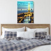 Paris unter einem türkisfarbenen Twilight Sky Leinwanddruck (Insitu (Schlafzimmer))