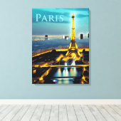 Paris unter einem türkisfarbenen Twilight Sky Leinwanddruck (Insitu (Holzboden))