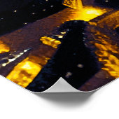 Paris unter einem türkisfarbenen Twilight Sky Poster (Ecke)