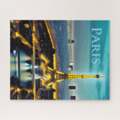 Paris unter einem türkisfarbenen Twilight Sky Puzzle (Horizontal)