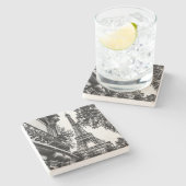 Paris Untersetzer in Schwarz und Weiß (Seitenansicht)