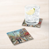 Paris-Untersetzer Rechteckiger Pappuntersetzer (Vor Ort)