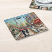 Paris-Untersetzer Rechteckiger Pappuntersetzer (angewinkelt)