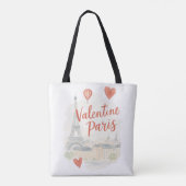 Paris Valentine-Wasserfarbe – Eiffelturm Liebe Tasche (Rückseite)