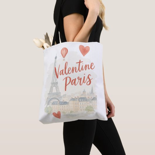 Paris Valentine-Wasserfarbe – Eiffelturm Liebe Tasche (Von Nahem)
