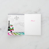 Paris Vielen Dank für Ihre Karte Eiffel Tower Butt (Innenseite)