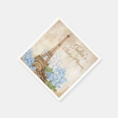 Paris Vintag Blue Hydrangea Babydusche Napkins Serviette (Ecke)