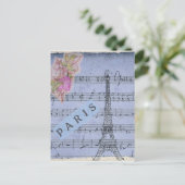 Paris Vintag Collage Style Postcard Postkarte (Stehend Vorderseite)