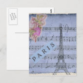 Paris Vintag Collage Style Postcard Postkarte (Vorne/Hinten)