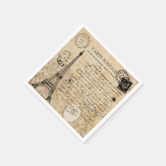 Paris Vintag Eiffelturm Serviette (Ecke)