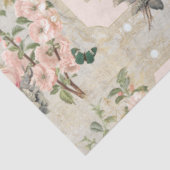 Paris Vintag Floral Pink Gold Ephemera Seidenpapier (Ausschnitt)