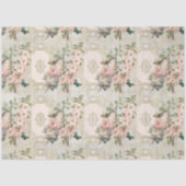 Paris Vintag Floral Pink Gold Ephemera Seidenpapier (Vorderseite)