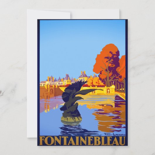 Paris Vintag Fontainebleau Karte (Vorderseite)
