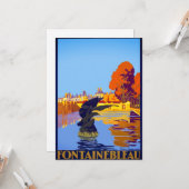 Paris Vintag Fontainebleau Karte (Vorderseite/Rückseite Beispiel)
