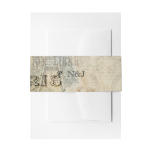 Paris Vintag Pink Roses Elegante Hochzeit Einladungsbanderole