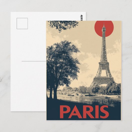 Paris Vintag Postkarte (Vorne/Hinten)